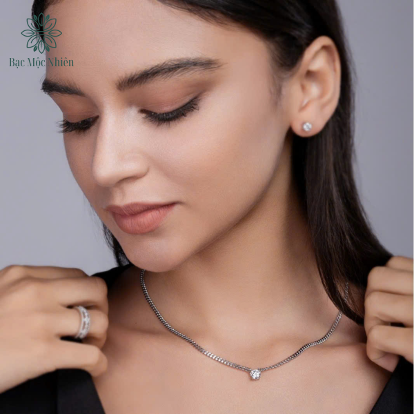 Dây chuyền bạc nữ đính đá trắng – Vẻ đẹp tinh khôi từ sự đơn giản - Ảnh 3