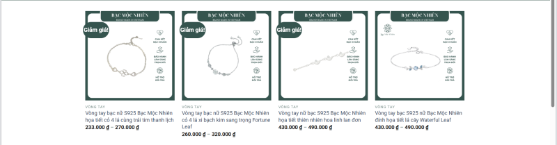 vòng tay bạc nữ giá bao nhiêu