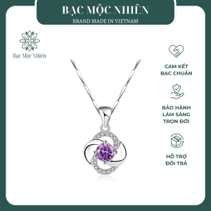 Dây chuyền bạc nữ đính đá CZ cỏ 4 lá