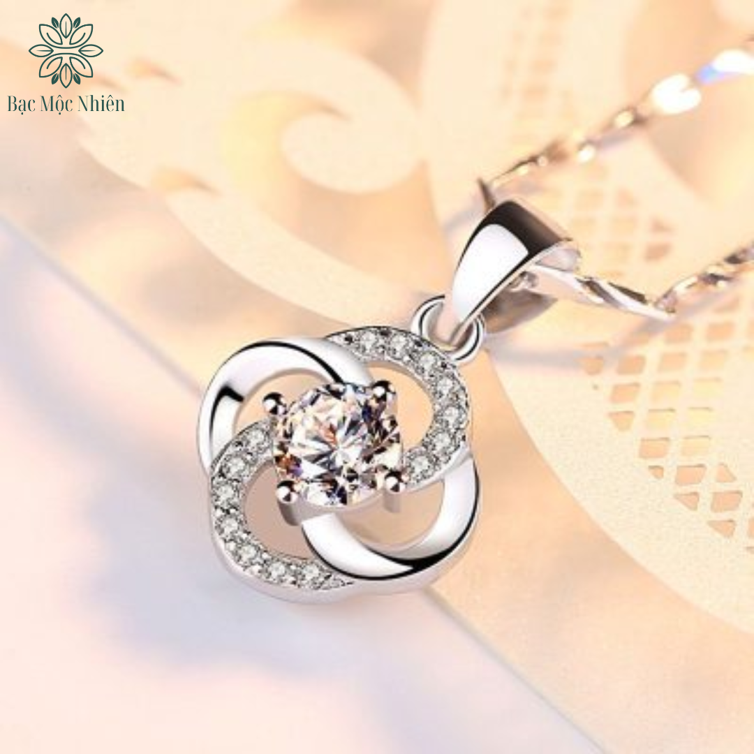 Dây chuyền bạc nữ đính đá CZ cỏ 4 lá - Ảnh 6
